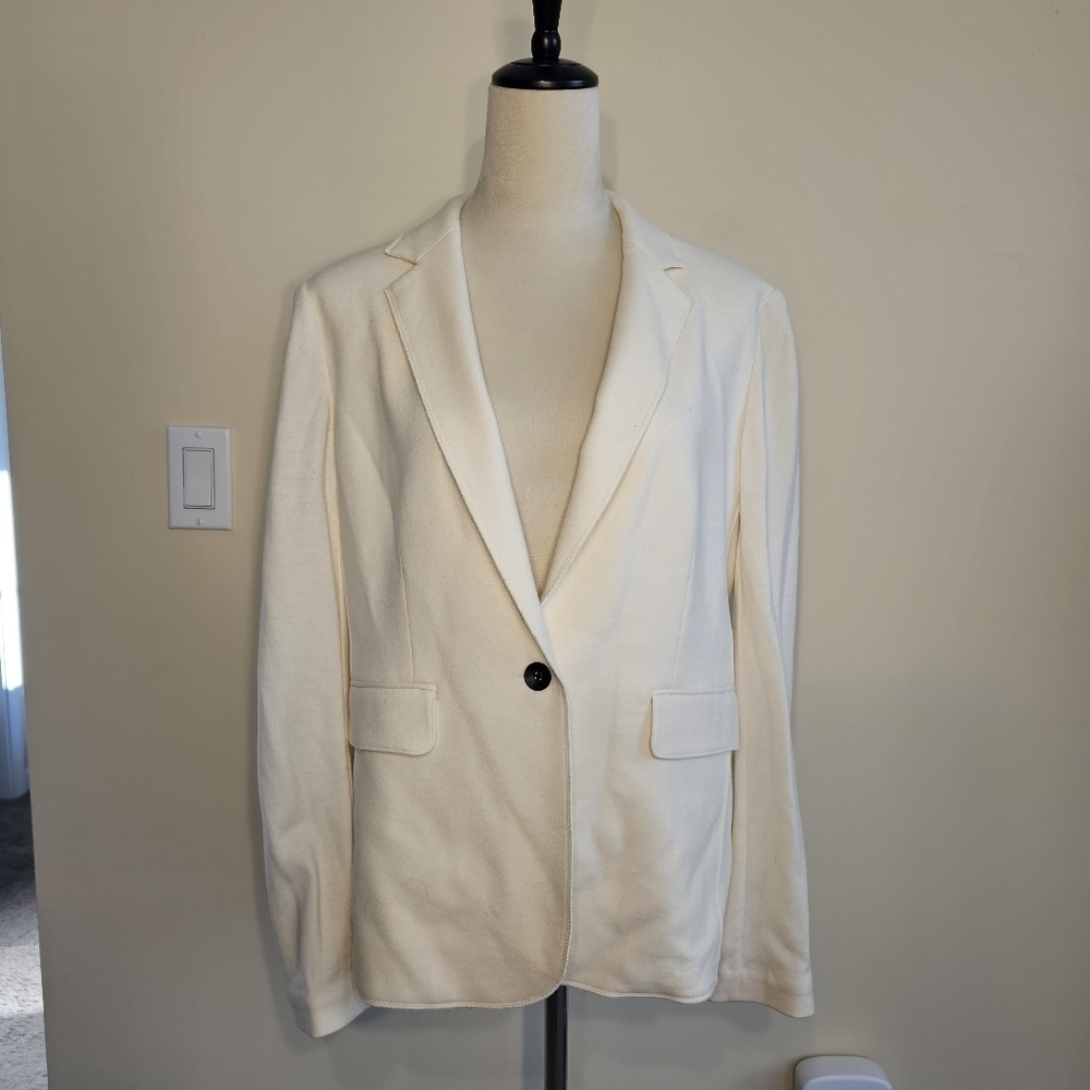 RAG & BONE CLUB WOOL BLAZER | Size 10 | Ivory